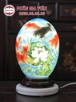 Mã: 26452    Bình tỳ bà hoa sen vẽ vàng cao 57cm