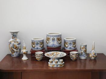 Bộ Đồ Thờ Thần Tài Ông Địa – Gốm Sứ Bát Tràng